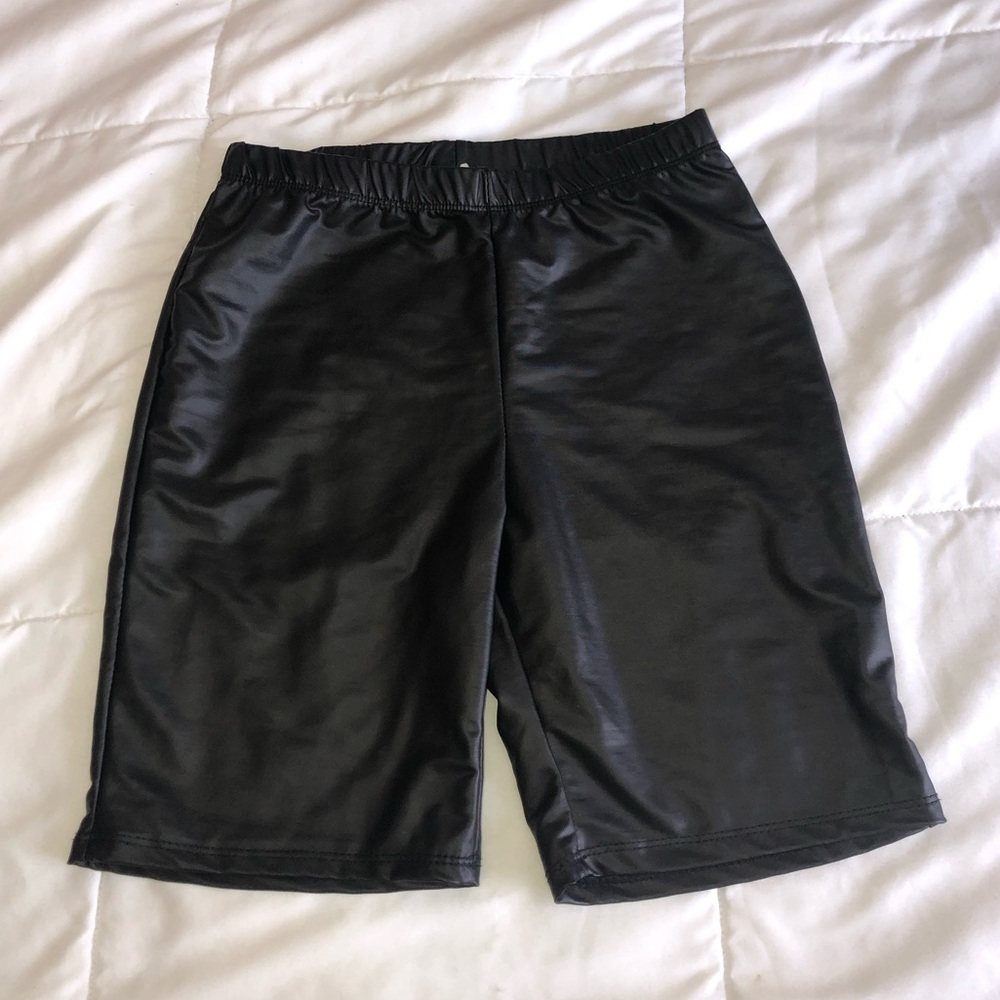 Arabella Black Faux Leather Shorts